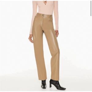 Aritzia Wilfred Melina Leather High-Waisted Pants in Seville Size 8